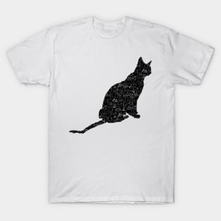 Patterned Black Cat T-Shirt